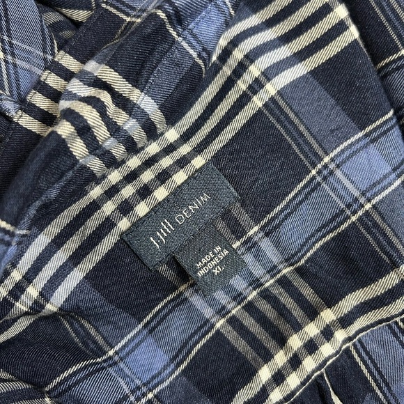 J Jill Denim Plaid Viscose Rayon Button Up Shirt Womens Size XL - Picture 7 of 10